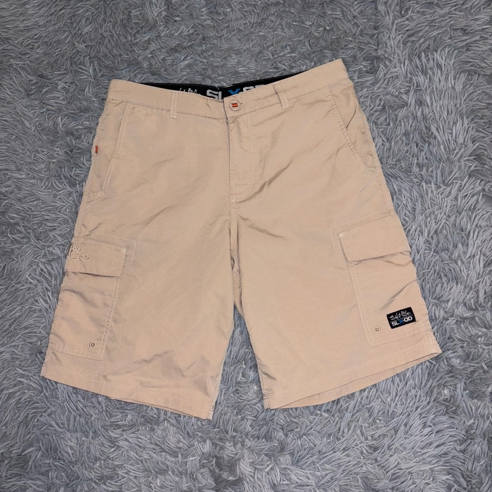 Salt Life Cargo Shorts Men’s W32 SLX–QD Beige Vapor Stretch Fishing Outdoor